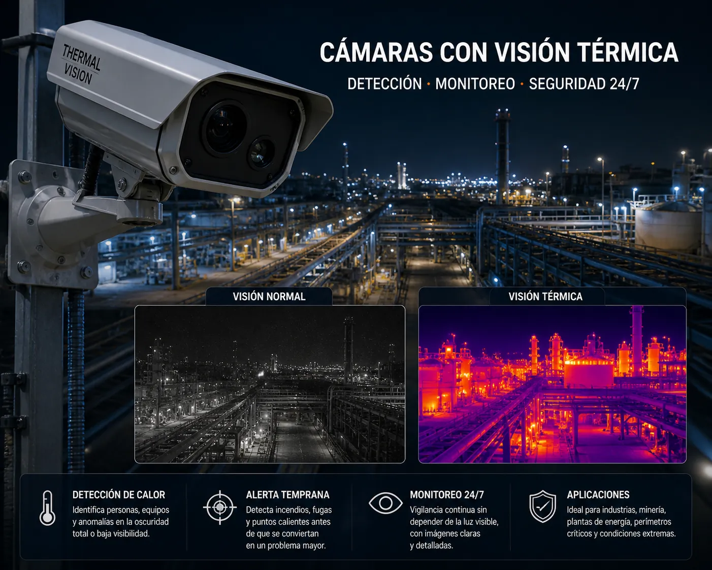 Cámaras con visión térmica para detección perimetral