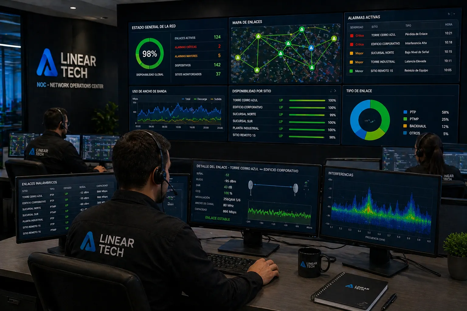 Monitoreo en tiempo real de enlaces RF