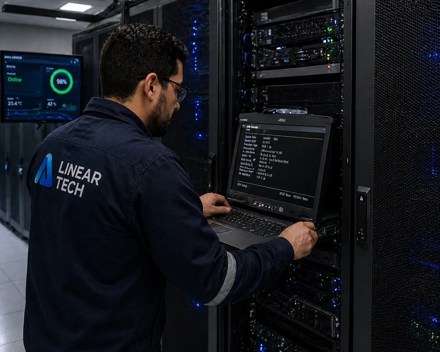 Administración KVM para servidor en centro de datos